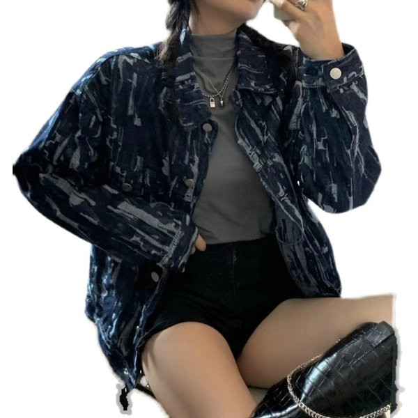 Női őszi kabát - farmer bő modell