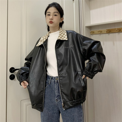 Női őszi kabát - bő, cipzáras modell