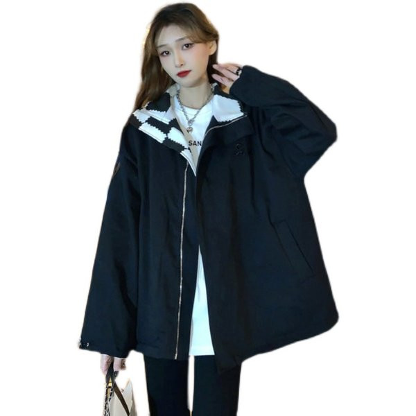 Női széles őszi kabát