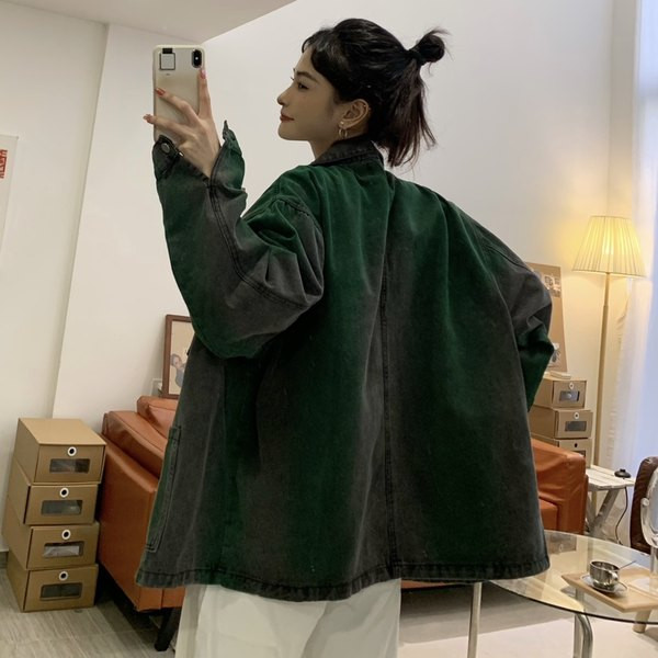 Jesenska ženska jakna - traper na gumbe