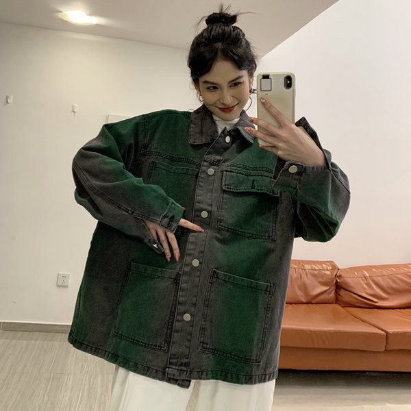 Jesenska ženska jakna - traper na gumbe