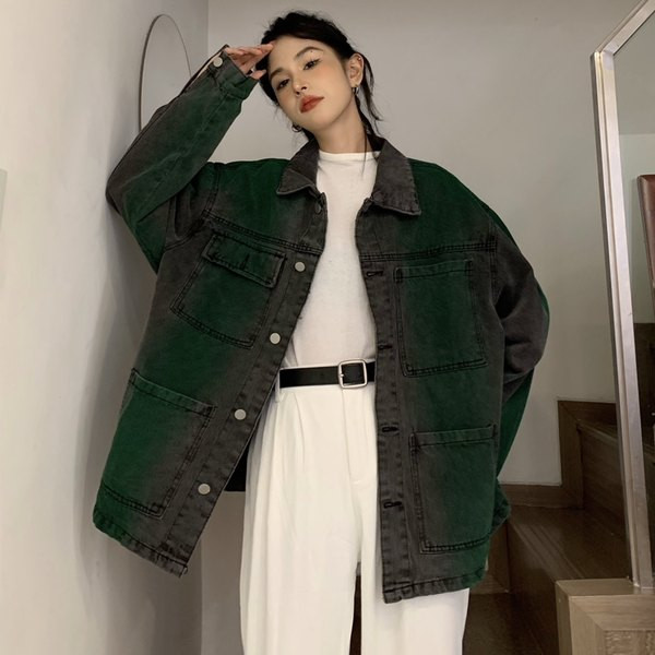 Jesenska ženska jakna - traper na gumbe