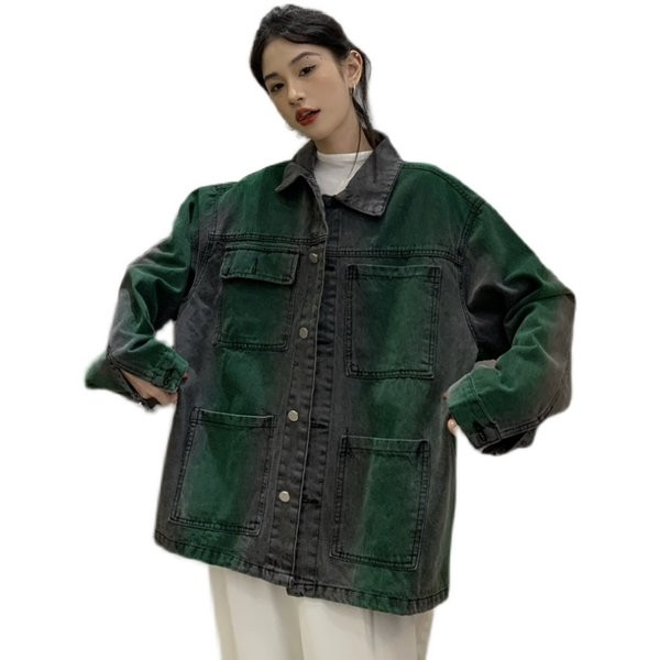 Jesenska ženska jakna - traper na gumbe