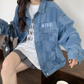 Női őszi kabát kék színben - gombokkal