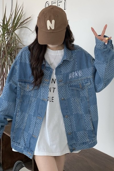 Női őszi kabát kék színben - gombokkal