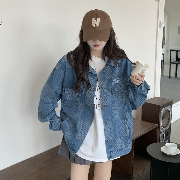 Női őszi kabát kék színben - gombokkal