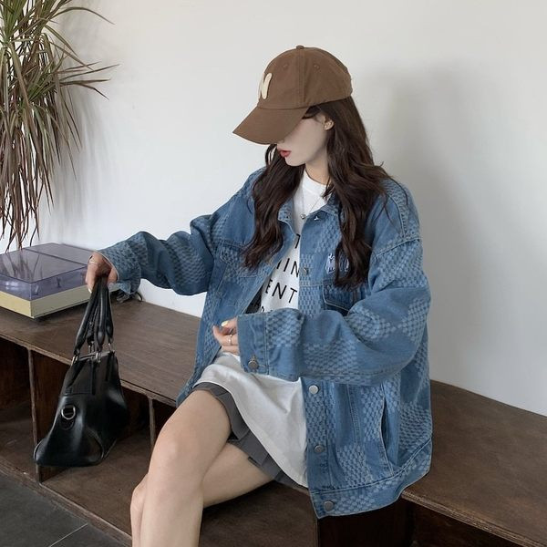 Női őszi kabát kék színben - gombokkal