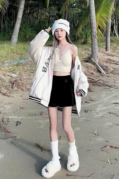 Női őszi kabát - szabad mintás nyomattal