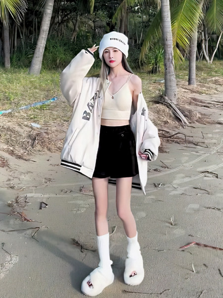 Női őszi kabát - szabad mintás nyomattal