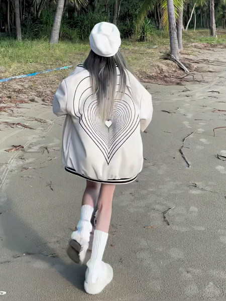 Női őszi kabát - szabad mintás nyomattal