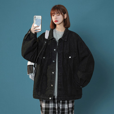 Női őszi kabát gombokkal - farmer