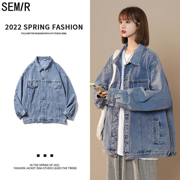 Női őszi kabát gombokkal - farmer