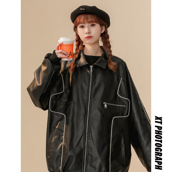 Ženska jesenja jakna u dvije boje - slobodni stil