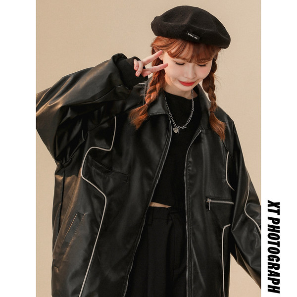 Ženska jesenja jakna u dvije boje - slobodni stil