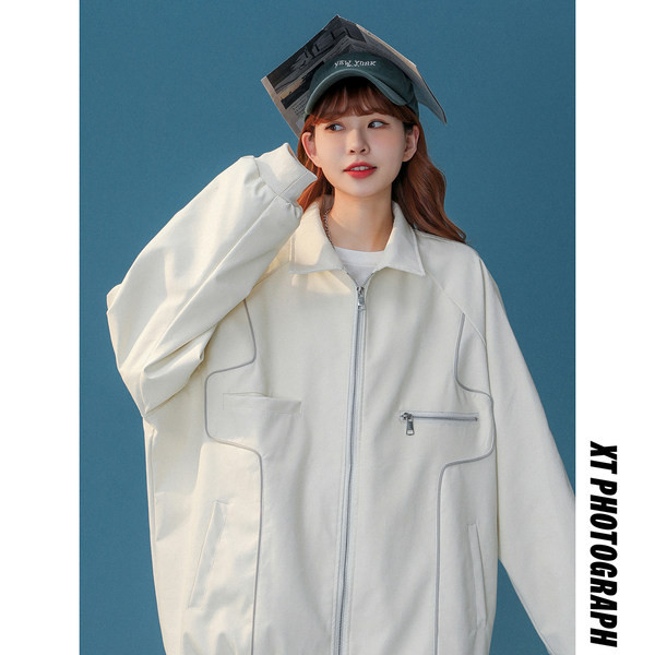 Ženska jesenja jakna u dvije boje - slobodni stil