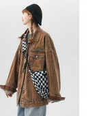 Ženska jesenja jakna sa širokim rukavima i gumbima