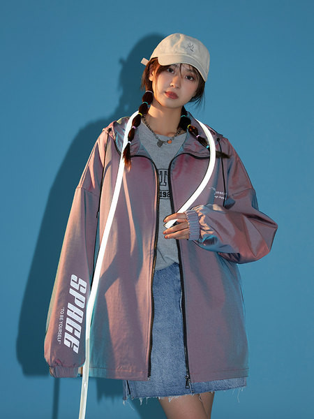 Női alkalmi sportdzseki cipzárral és kapucnival, zsebbel