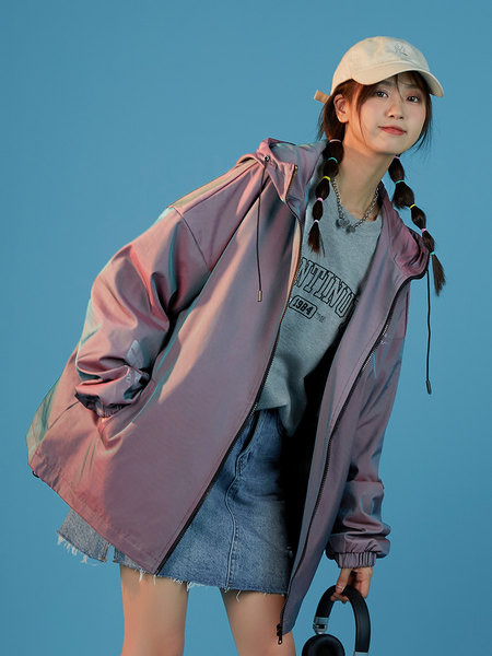 Női alkalmi sportdzseki cipzárral és kapucnival, zsebbel