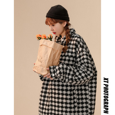 Kockás női kabát típusú ing különböző színekben