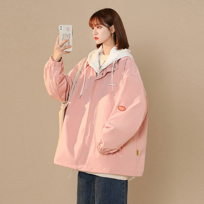 Ženska jesenja jakna - s kapuljačom i patentnim zatvaračem