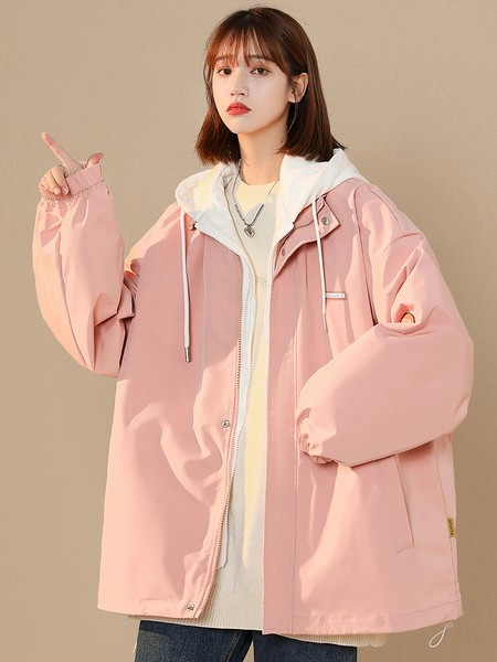 Ženska jesenja jakna - s kapuljačom i patentnim zatvaračem