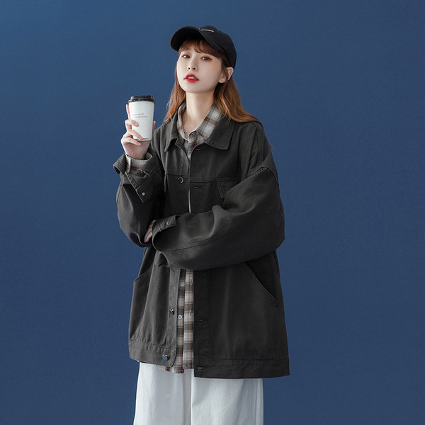 Γυναικείο τζιν μπουφάν τύπου πουκάμισου σε διάφορα χρώματα