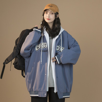 Női széles modellkabát cipzárral és zsebbel