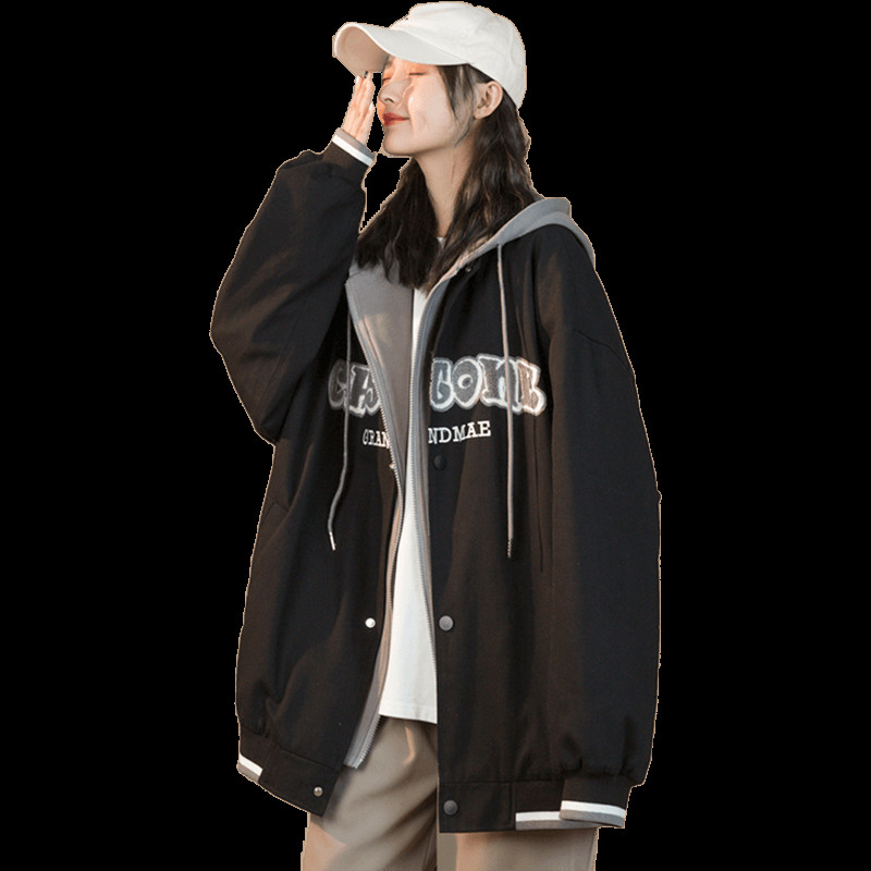 Női széles modellkabát cipzárral és zsebbel