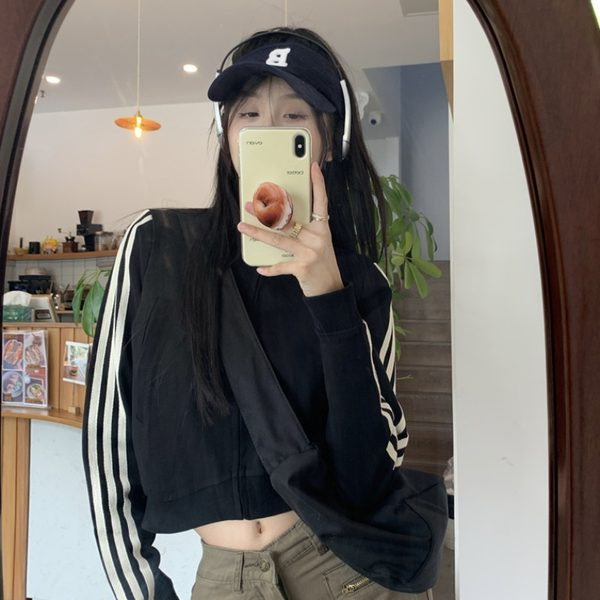 Női alkalmi sportdzseki magas gallérral egy színben