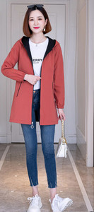 Дамско ежедневно есенно яке с джоб и цип