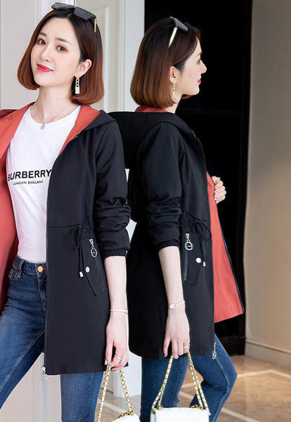 Дамско ежедневно есенно яке с джоб и цип