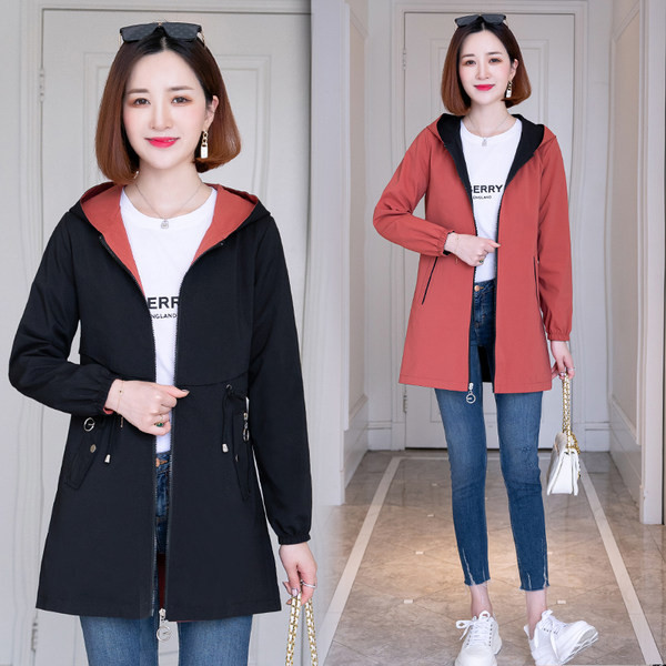 Дамско ежедневно есенно яке с джоб и цип