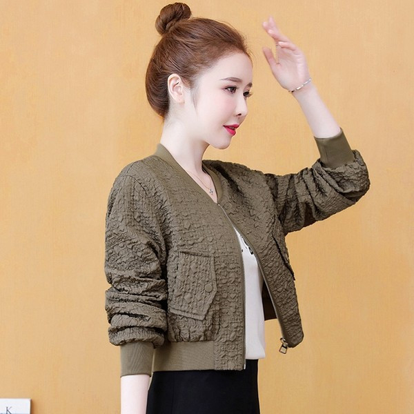 Női sport rövid kabát cipzárral