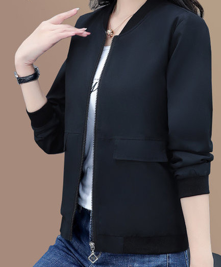 Női alkalmi őszi kabát mintás cipzárral