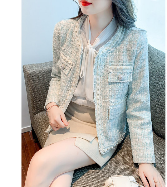 Елегантно дамско яке с U -образна яка в различни цветове 