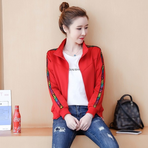 Sport rövid kabát gallérral és cipzárral