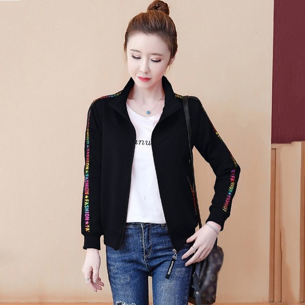 Sport rövid kabát gallérral és cipzárral