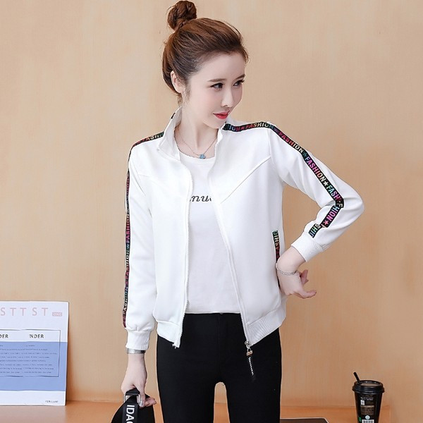 Sport rövid kabát gallérral és cipzárral