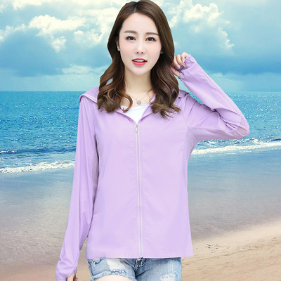 Női napvédő kabát magas kabáttal és nyitott kapucnival