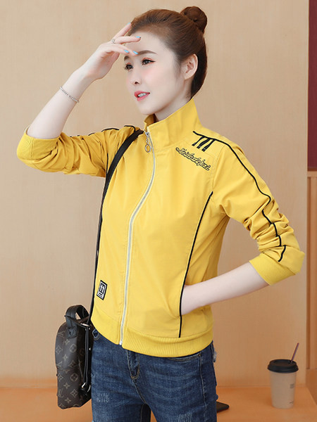 Есенно дамско яке с цип - къс модел