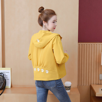 Σπορ casual μπουφάν με φερμουάρ και κουκούλα