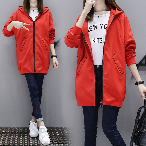 Női őszi kapucnis kabát - cipzáros