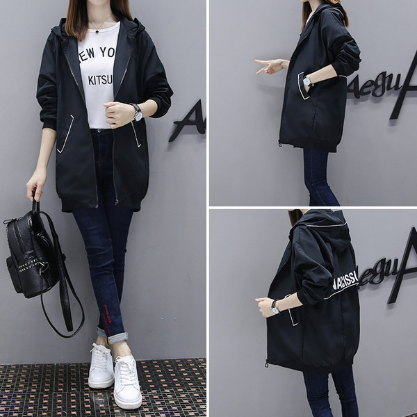 Női őszi kapucnis kabát - cipzáros