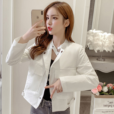 Γυναικείο φθινοπωρινό μπουφάν με φερμουάρ και τσέπη