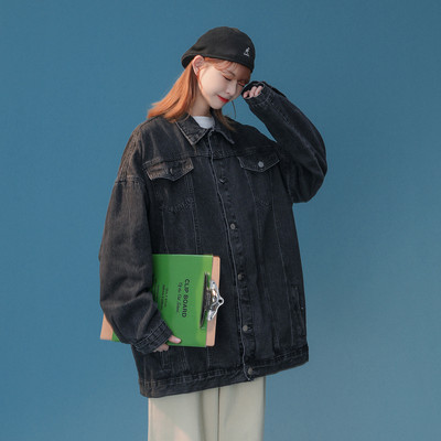 Φθινοπωρινό γυναικείο μπουφάν με τσέπη - τζιν