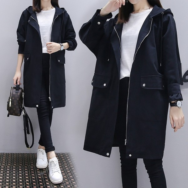Alkalmi női kabát többféle színben kapucnival és zsebbel