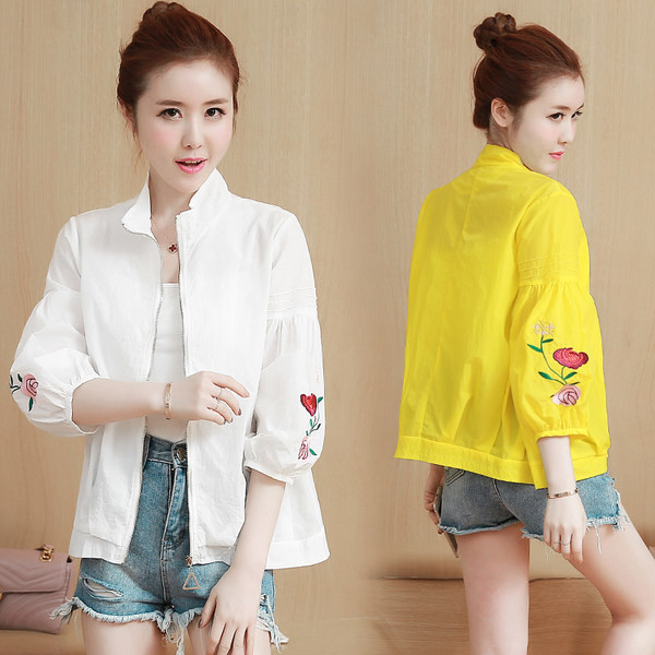 Női napvédő hímzett kabát többféle színben