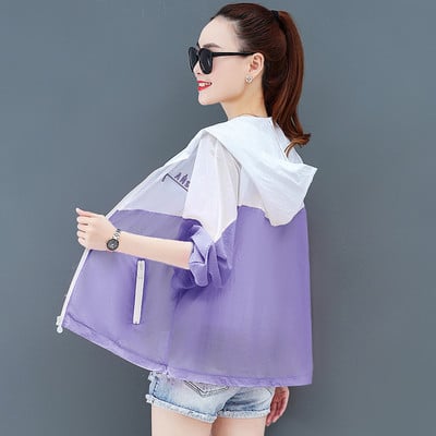 Női napkabát nyakkendővel és zsebbel