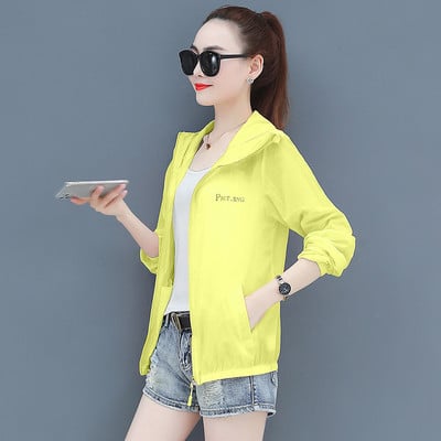 Női napkabát nyakkendővel és zsebbel