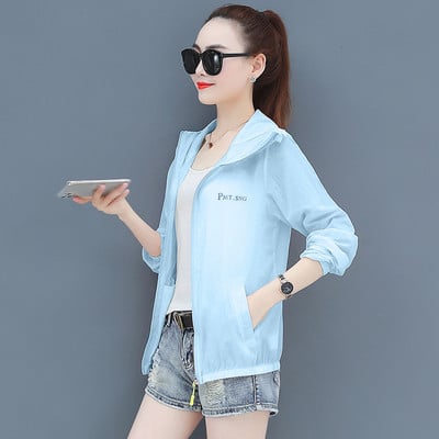 Női napkabát nyakkendővel és zsebbel